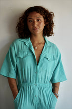 Load image into Gallery viewer, 80's Teal Jumpsuit