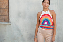 Load image into Gallery viewer, Crochet Rainbow Halter Top