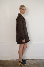 Load image into Gallery viewer, Y2K Brown Satin Trench
