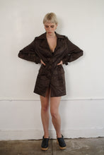 Load image into Gallery viewer, Y2K Brown Satin Trench
