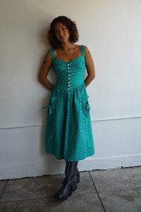 Polka Dot Green Dress