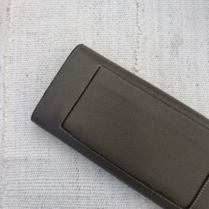 CELINE Large Flap Wallet In Grained Calfskin