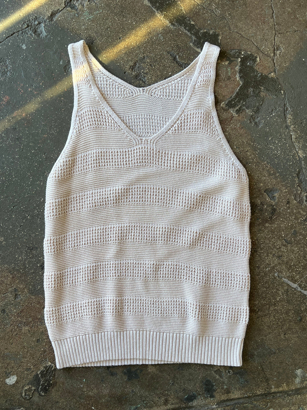 90's Cream Knit Sweater Vest