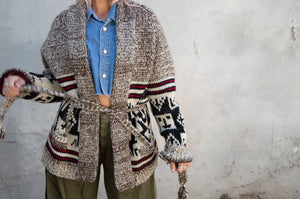 70's Knit Aztec Overcoat