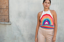 Load image into Gallery viewer, Crochet Rainbow Halter Top
